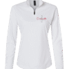 white athletic quarter zip